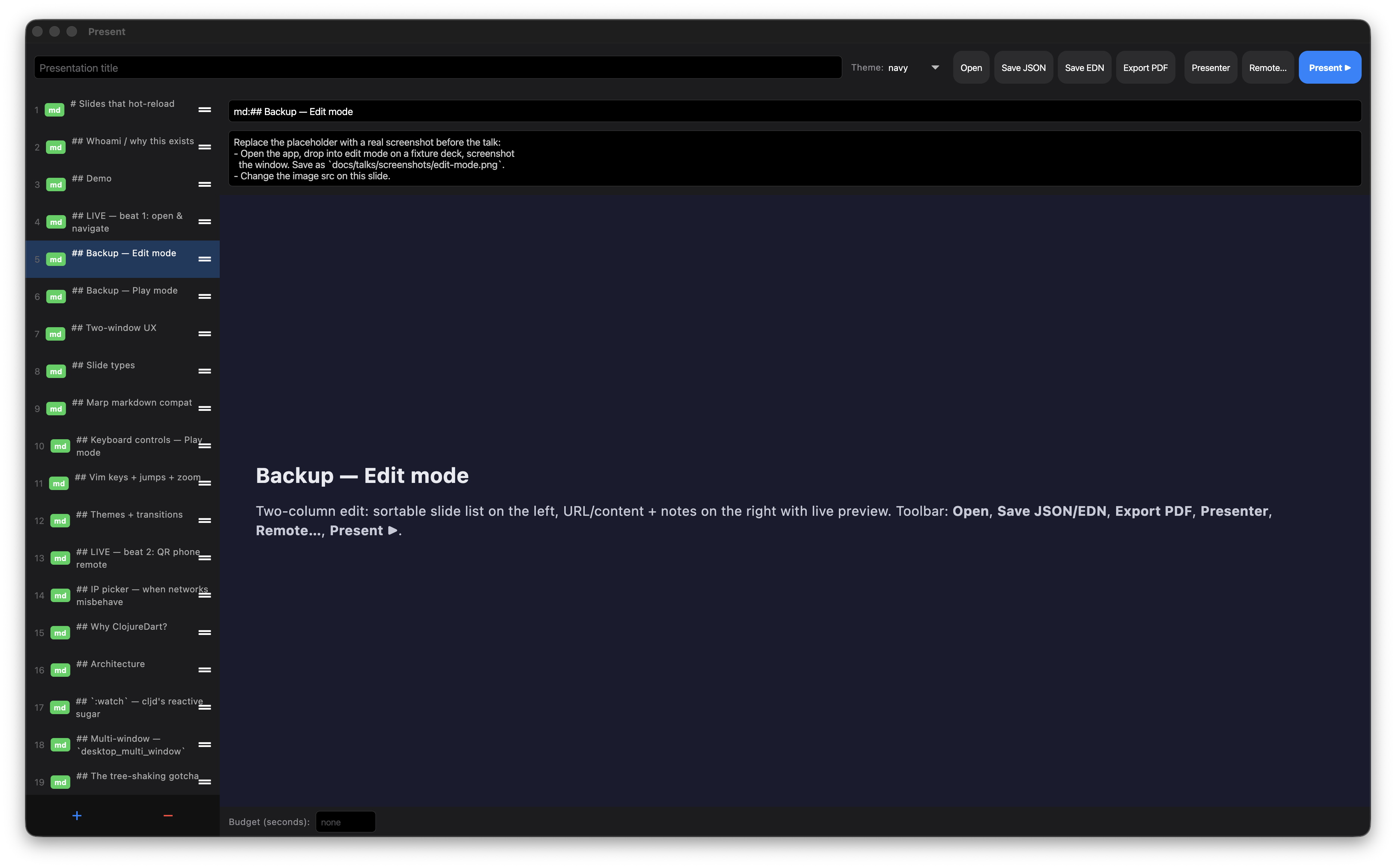 Deck editor